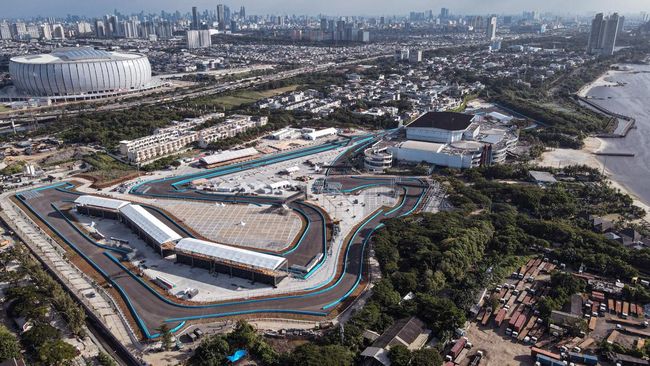 Sirkuit Formula E Jakarta 2023 di Kawasan Ancol Sudah Mulai Rampung